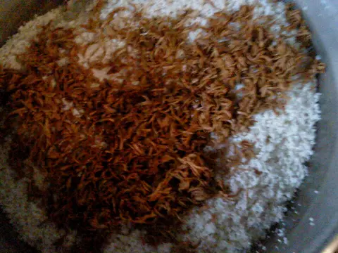 Ingredients to make bamboo rice